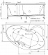 BellSan Акриловая ванна Индиго 168x110 R с гидромассажем – фотография-8